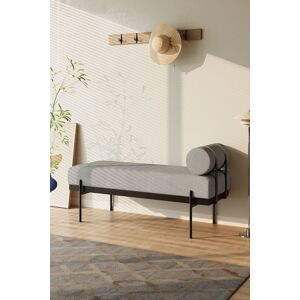 H&O Direct Upholstered Bench with Removable Cushion in Light Grey Light Grey H&O Direct Upholstered Bench with Removable Cushion in Light Grey Light Grey