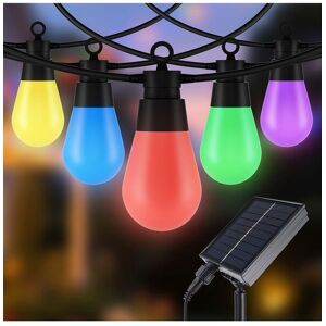 Living and Home LED Solar Bulb String Lights, 6.5m, 10 bulbs, 8 modes RGBW Multicolor Living and Home LED Solar Bulb String Lights, 6.5m, 10 bulbs, 8 modes RGBW Multicolor