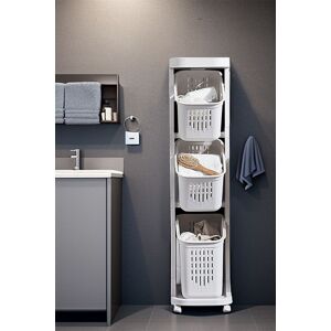 Living and Home 4-Tier Detachable Kitchen Fruit Vegetable Basket Storage Rack Laundry with Wheels Trolley Cart in White White Living and Home 4-Tier Detachable Kitchen Fruit Vegetable Basket Storage Rack Laundry with Wheels Trolley Cart in White White