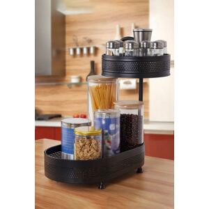 Living and Home Multi-Layer Rotating Spice Rack Desktop Storage Shelf Kitchen Bathroom in Black Black Living and Home Multi-Layer Rotating Spice Rack Desktop Storage Shelf Kitchen Bathroom in Black Black