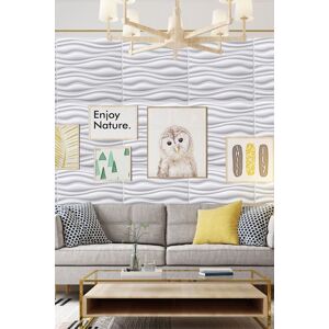 Living and Home 12 Pack Decorative PVC 3D Diamond Wall Panels in White White Living and Home 12 Pack Decorative PVC 3D Diamond Wall Panels in White White