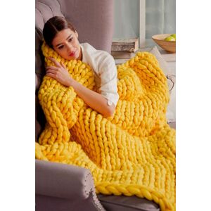 Living and Home 80x100cm Thick Knitted Blankets Warm Breathable in Yellow Size: 80x100 cm Yellow 80x100 cm Living and Home 80x100cm Thick Knitted Blankets Warm Breathable in Yellow Size: 80x100 cm Yellow 80x100 cm