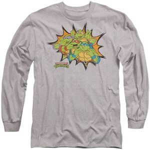 Teenage Mutant Ninja Turtles Tmnt Funny Face Turtles Long Sleeve T-Shirt, Athletic Heather in Grey Size: Medium Grey M Teenage Mutant Ninja Turtles Tmnt Funny Face Turtles Long Sleeve T-Shirt, Athletic Heather in Grey Size: Medium Grey M