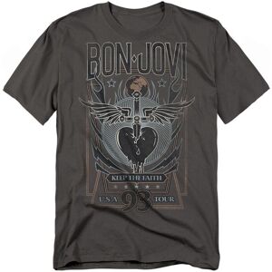 Bon Jovi Keep The Faith T-Shirt, Charcoal Size: 2XL Charcoal 2XL Bon Jovi Keep The Faith T-Shirt, Charcoal Size: 2XL Charcoal 2XL