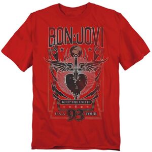 Bon Jovi Keep The Faith T-Shirt, Red Size: XL Red XL Bon Jovi Keep The Faith T-Shirt, Red Size: XL Red XL