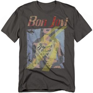 Bon Jovi Slippery When Wet T-Shirt, Charcoal Size: Medium Charcoal M Bon Jovi Slippery When Wet T-Shirt, Charcoal Size: Medium Charcoal M