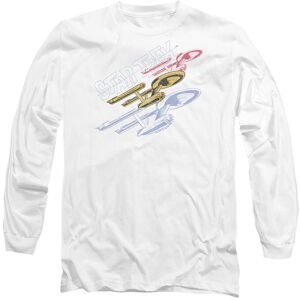 Star Trek Retro Tri Enterprise Long Sleeve T-Shirt, White Size: Large White L Star Trek Retro Tri Enterprise Long Sleeve T-Shirt, White Size: Large White L