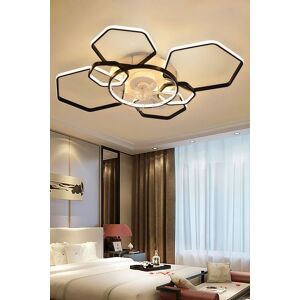 H&O Direct Geometrical Ceiling Mount LED Fan Light in Black Black H&O Direct Geometrical Ceiling Mount LED Fan Light in Black Black