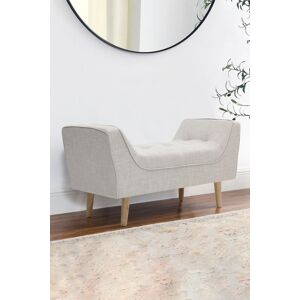Living and Home Soft Chenille Upholstered Bench with Wooden Legs in Beige Beige Living and Home Soft Chenille Upholstered Bench with Wooden Legs in Beige Beige