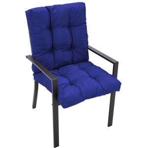 Living and Home 106cm W x 53cm D Short Button Tufted Dining Chair Cushion in Navy Size: 106 cm W x 53 cm D Navy 106 cm W x 53 cm D Living and Home 106cm W x 53cm D Short Button Tufted Dining Chair Cushion in Navy Size: 106 cm W x 53 cm D Navy 106 cm W x 53 cm D