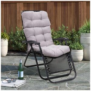 Garden Sanctuary 130cm W x 55cm D Grey High Back Tri-Fold Adirondack Patio Chair Cushion Size: 130 cm W x 55 cm D Grey 130 cm W x 55 cm D Garden Sanctuary 130cm W x 55cm D Grey High Back Tri-Fold Adirondack Patio Chair Cushion Size: 130 cm W x 55 cm D Grey 130 cm W x 55 cm D