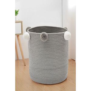 Living and Home Cotton Rope Basket Woven Laundry Blanket Toy Basket Organizer with Pompom Living Room Grey Grey Living and Home Cotton Rope Basket Woven Laundry Blanket Toy Basket Organizer with Pompom Living Room Grey Grey