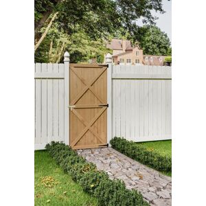 Living and Home 85cm W X 183cm H Garden Flat Top Pine Wood Gate Kit in Natural Size: 85 cm W X 183 cm H Natural 85 cm W X 183 cm H Living and Home 85cm W X 183cm H Garden Flat Top Pine Wood Gate Kit in Natural Size: 85 cm W X 183 cm H Natural 85 cm W X 183 cm H