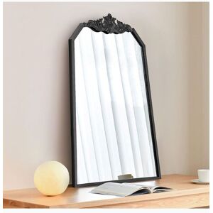 Living and Home 60cm W x 90cm H Black Wave Carved Metal Framed Decorative Wall Mirror Makeup Mirror Size: 60 cm W x 90 cm H Black 60 cm W x 90 cm H Living and Home 60cm W x 90cm H Black Wave Carved Metal Framed Decorative Wall Mirror Makeup Mirror Size: 60 cm W x 90 cm H Black 60 cm W x 90 cm H