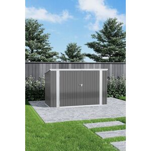 Garden Sanctuary Heavy Duty Storage Shed Outdoor Steel Bicycle Shed in Grey Grey Garden Sanctuary Heavy Duty Storage Shed Outdoor Steel Bicycle Shed in Grey Grey