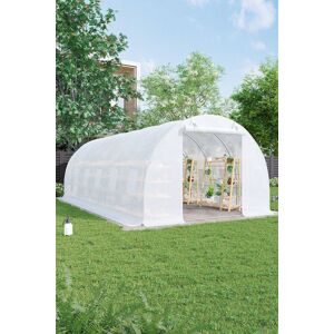 Garden Sanctuary Outdoor Portable Plant Walk-in Tunnel Greenhouse with Steel Frame in White White Garden Sanctuary Outdoor Portable Plant Walk-in Tunnel Greenhouse with Steel Frame in White White