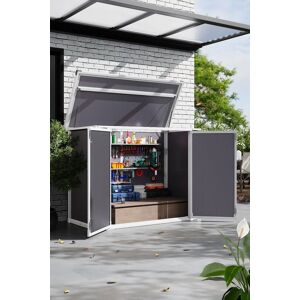 Garden Sanctuary Outdoor Garden Tool Bicycle Bin Storage Shed in Grey Grey Garden Sanctuary Outdoor Garden Tool Bicycle Bin Storage Shed in Grey Grey