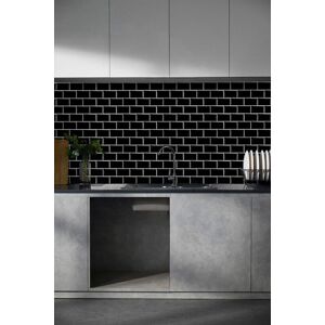 H&O Direct 10Pcs 3D Waterproof Scratch-Resistant Rectangular Wall Stickers, Black Black H&O Direct 10Pcs 3D Waterproof Scratch-Resistant Rectangular Wall Stickers, Black Black