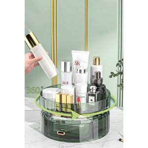 Living and Home 360 Rotating Makeup Storage Tray with Drawer Spinning Skincare Cosmetic Organizer in Green Green Living and Home 360 Rotating Makeup Storage Tray with Drawer Spinning Skincare Cosmetic Organizer in Green Green