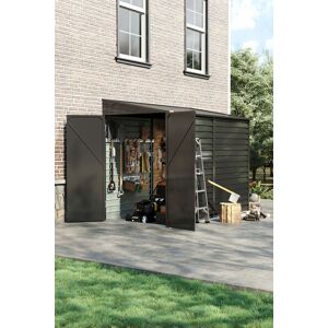 Garden Sanctuary Outdoor Garden Steel Storage Tool Shed in Black Black Garden Sanctuary Outdoor Garden Steel Storage Tool Shed in Black Black