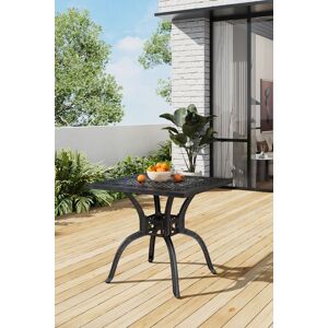Garden Sanctuary Black Cast Aluminum Outdoor Dining Table Black Garden Sanctuary Black Cast Aluminum Outdoor Dining Table Black