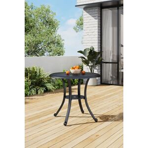 Garden Sanctuary Outdoor Cast Aluminum Checkered Hollowed Out Dining Table in Black Black Garden Sanctuary Outdoor Cast Aluminum Checkered Hollowed Out Dining Table in Black Black