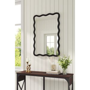 Living and Home Wavy Edge Rectangular Wall Mirror Metal Frame Decorative Mirror, 90.5cm W x 60.5cm D in Black Size: 90.5 cm W x 60.5 cm D Black 90.5 cm W x 60.5 cm D Living and Home Wavy Edge Rectangular Wall Mirror Metal Frame Decorative Mirror, 90.5cm W x 60.5cm D in Black Size: 90.5 cm W x 60.5 cm D Black 90.5 cm W x 60.5 cm D