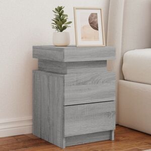 Berkfield Home Bedside Cabinets with LED Lights 2 pcs Grey Sonoma 35x39x55 cm Size: 35 x 39 x 55 cm Grey 35 x 39 x 55 cm Berkfield Home Bedside Cabinets with LED Lights 2 pcs Grey Sonoma 35x39x55 cm Size: 35 x 39 x 55 cm Grey 35 x 39 x 55 cm