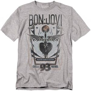 Bon Jovi Keep The Faith T-Shirt, Athletic Heather in Grey Size: 5XL Grey 5XL Bon Jovi Keep The Faith T-Shirt, Athletic Heather in Grey Size: 5XL Grey 5XL