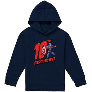 Marvel Captain America Birthday 10 Youth Kids Pull-Over Hoodie, Navy Size: 9-11 Years Navy 9-11 Years Marvel Captain America Birthday 10 Youth Kids Pull-Over Hoodie, Navy Size: 9-11 Years Navy 9-11 Years