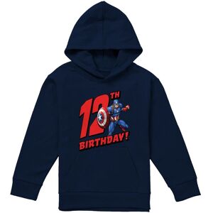Marvel Captain America Birthday 12 Youth Kids Pull-Over Hoodie, Navy Size: 7-8 Years Navy 7-8 Years Marvel Captain America Birthday 12 Youth Kids Pull-Over Hoodie, Navy Size: 7-8 Years Navy 7-8 Years