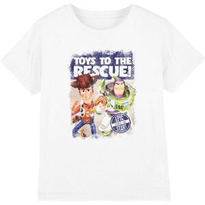 Disney Boy's Toy Story Woody & Buzz To The Rescue Kids T-Shirt in White Size: 7-8 Years White 7-8 Years Disney Boy's Toy Story Woody & Buzz To The Rescue Kids T-Shirt in White Size: 7-8 Years White 7-8 Years