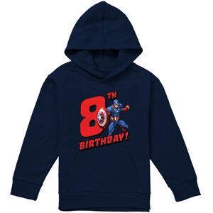 Marvel Captain America Birthday 8 Youth Kids Pull-Over Hoodie, Navy Size: 9-11 Years Navy 9-11 Years Marvel Captain America Birthday 8 Youth Kids Pull-Over Hoodie, Navy Size: 9-11 Years Navy 9-11 Years