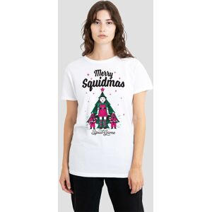 Squid Game Women's Merry Squidmas Christmas T-Shirt, White Size: 2XL White 2XL Squid Game Women's Merry Squidmas Christmas T-Shirt, White Size: 2XL White 2XL