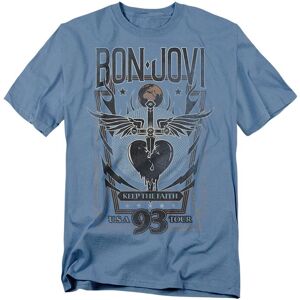 Bon Jovi Keep The Faith T-Shirt, Carolina Blue Size: 2XL Blue 2XL Bon Jovi Keep The Faith T-Shirt, Carolina Blue Size: 2XL Blue 2XL