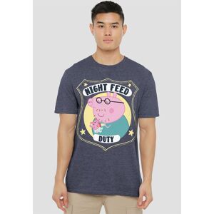 Hasbro Peppa Pig - Daddy Pig Night Feed Duty T-Shirt, Heather Navy Size: Medium Navy M Hasbro Peppa Pig - Daddy Pig Night Feed Duty T-Shirt, Heather Navy Size: Medium Navy M
