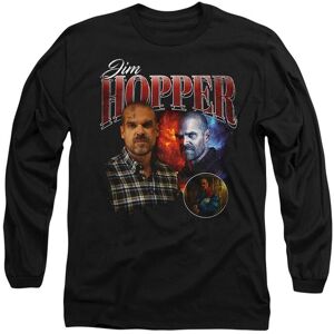 Stranger Things - Season Four Jim Hopper Homage Long Sleeve T-Shirt in Black Size: Large Black L Stranger Things - Season Four Jim Hopper Homage Long Sleeve T-Shirt in Black Size: Large Black L