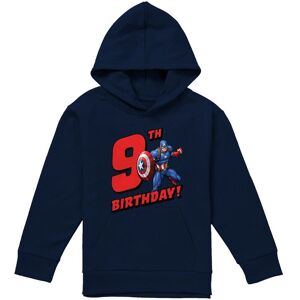 Marvel Captain America Birthday 9 Youth Kids Pull-Over Hoodie, Navy Size: 7-8 Years Navy 7-8 Years Marvel Captain America Birthday 9 Youth Kids Pull-Over Hoodie, Navy Size: 7-8 Years Navy 7-8 Years