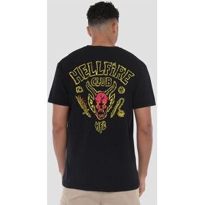 Stranger Things Hellfire Outline Front Back T-Shirt, Black Size: Small Black S Stranger Things Hellfire Outline Front Back T-Shirt, Black Size: Small Black S