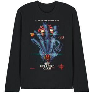 Stranger Things Hellfire Poster Long Sleeve T-Shirt, Black Size: Large Black L Stranger Things Hellfire Poster Long Sleeve T-Shirt, Black Size: Large Black L