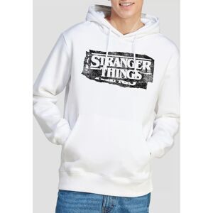 Stranger Things Punk Logo Hoodie, White Size: Large White L Stranger Things Punk Logo Hoodie, White Size: Large White L