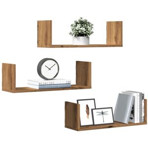 Berkfield Home Wall Shelves 3 pcs Artisian Oak 58x18x18 cm Engineered Wood in Brown Size: 58 x 18 x 18 cm Brown 58 x 18 x 18 cm Berkfield Home Wall Shelves 3 pcs Artisian Oak 58x18x18 cm Engineered Wood in Brown Size: 58 x 18 x 18 cm Brown 58 x 18 x 18 cm