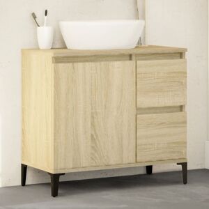 Berkfield Home Bathroom Cabinet Sonoma Oak 65x33x60 cm Engineered Wood in Brown Size: 65 x 33 x 60 cm Brown 65 x 33 x 60 cm Berkfield Home Bathroom Cabinet Sonoma Oak 65x33x60 cm Engineered Wood in Brown Size: 65 x 33 x 60 cm Brown 65 x 33 x 60 cm