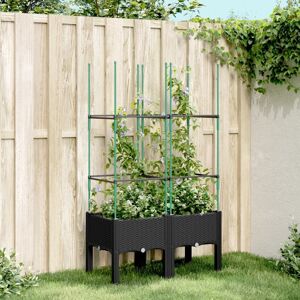 Berkfield Home Garden Planter with Trellis Black 80x40x142.5 cm PP Black 80x40x142.5 cm Berkfield Home Garden Planter with Trellis Black 80x40x142.5 cm PP Black 80x40x142.5 cm
