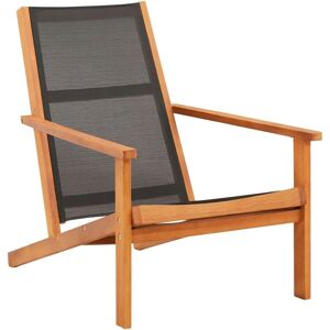 Berkfield Home Garden Lounge Chair Black Solid Eucalyptus Wood & Textilene Black Berkfield Home Garden Lounge Chair Black Solid Eucalyptus Wood & Textilene Black