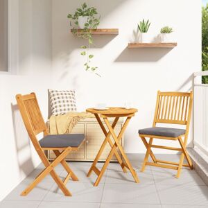 Berkfield Home Folding Garden Chairs with Grey Cushion 2pcs Solid Acacia Wood Grey Berkfield Home Folding Garden Chairs with Grey Cushion 2pcs Solid Acacia Wood Grey