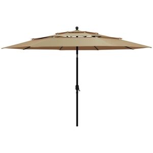 Berkfield Home 3-Tier Parasol with Aluminium Pole Taupe 3.5 m in Beige Beige Berkfield Home 3-Tier Parasol with Aluminium Pole Taupe 3.5 m in Beige Beige