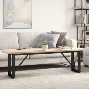 Berkfield Home Coffee Table O-Frame 160x40x45.5 cm Solid Wood Pine & Steel in Brown Brown 160x40x45.5 cm Berkfield Home Coffee Table O-Frame 160x40x45.5 cm Solid Wood Pine & Steel in Brown Brown 160x40x45.5 cm