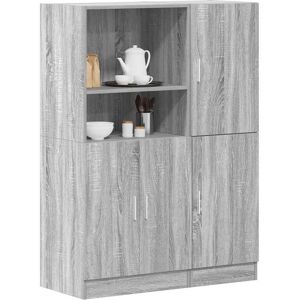 Berkfield Home 2 Piece Kitchen Cabinet Set Grey Sonoma Engineered Wood Grey Berkfield Home 2 Piece Kitchen Cabinet Set Grey Sonoma Engineered Wood Grey