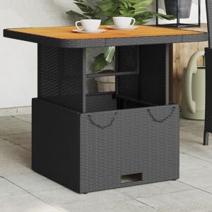 Berkfield Home Garden Table Black 80x80x71 cm Poly Rattan & Acacia Wood Size: 80 x 80 x 71 cm Black 80 x 80 x 71 cm Berkfield Home Garden Table Black 80x80x71 cm Poly Rattan & Acacia Wood Size: 80 x 80 x 71 cm Black 80 x 80 x 71 cm